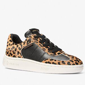 NIB Michael Kors Kai Sneaker Women's Leopard Print Calf Hair Lace Up Size 7